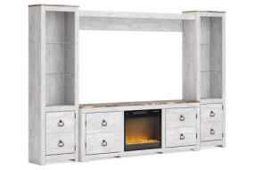 Signature Design by Ashley Willowton 4-Piece Entertainment Center with Electri