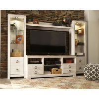 Signature Design by Ashley Willowton 4-Piece Entertainment Center-Whitewash