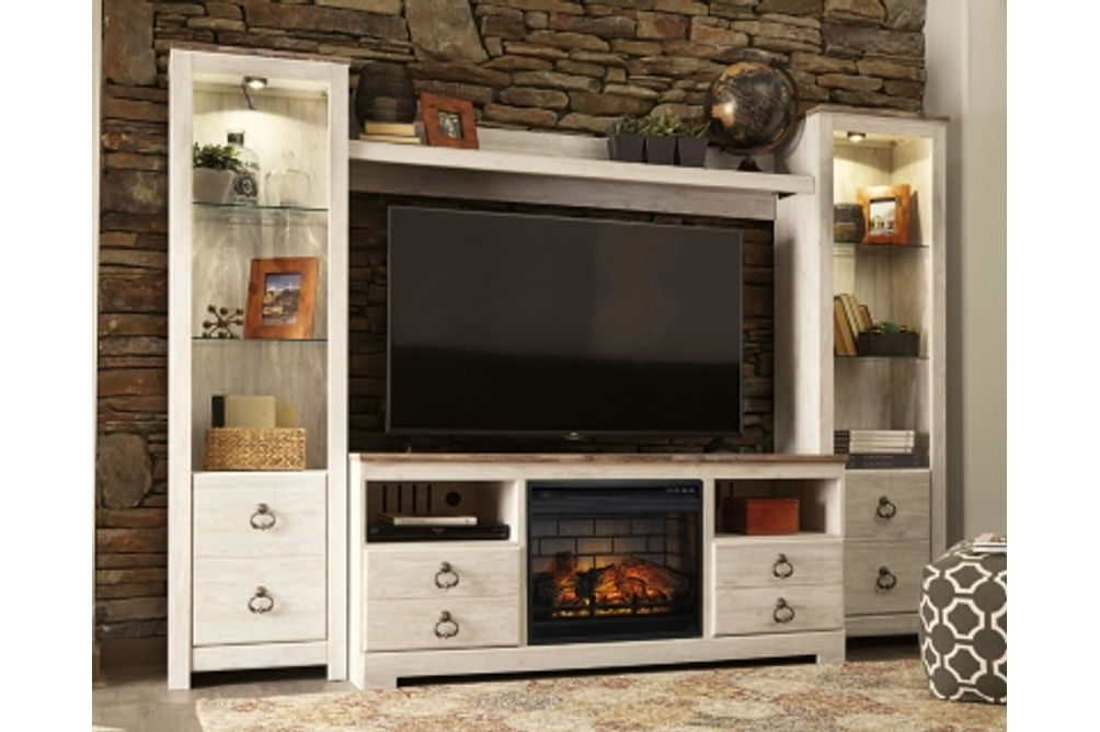 Signature Design by Ashley Willowton 4-Piece Entertainment Center with Electri
