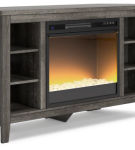 Signature Design by Ashley Arlenbry Corner TV Stand with Electric Fireplace-Gr