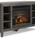 Signature Design by Ashley Arlenbry Corner TV Stand with Electric Fireplace-Gr