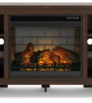 Signature Design by Ashley Camiburg Corner TV Stand with Electric Fireplace-Wa