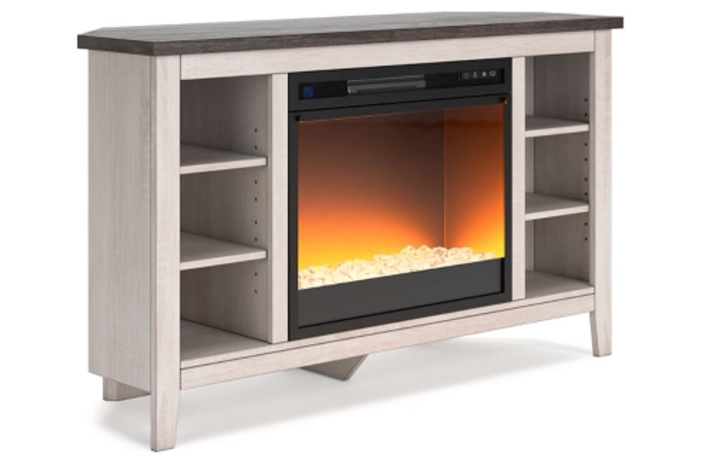 Signature Design by Ashley Dorrinson Corner TV Stand with Electric Fireplace-T