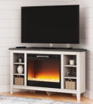 Signature Design by Ashley Dorrinson Corner TV Stand with Electric Fireplace-T