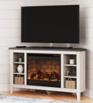 Signature Design by Ashley Dorrinson Corner TV Stand with Electric Fireplace-T