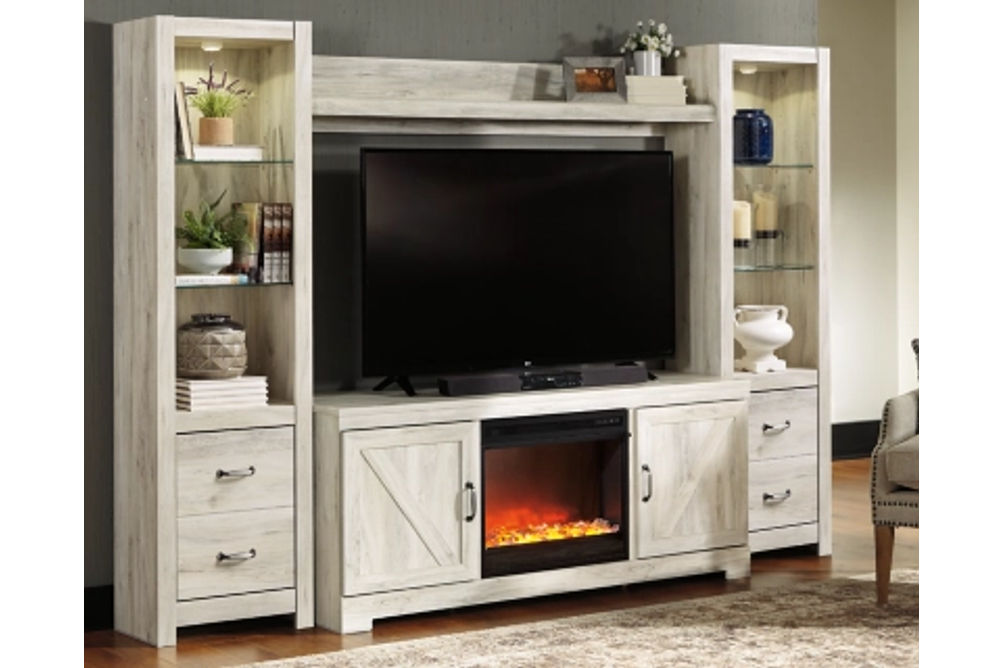 Signature Design by Ashley Bellaby 4-Piece Entertainment Center with Fireplace