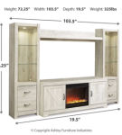 Signature Design by Ashley Bellaby 4-Piece Entertainment Center with Fireplace