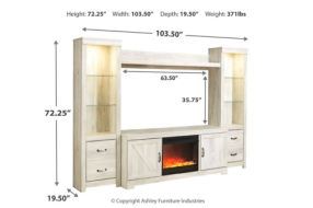 Signature Design by Ashley Bellaby 4-Piece Entertainment Center with Fireplace