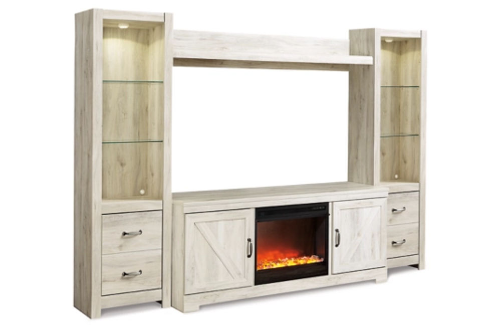 Signature Design by Ashley Bellaby 4-Piece Entertainment Center with Fireplace