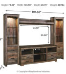 Signature Design by Ashley Trinell 4-Piece Entertainment Center-Brown