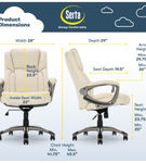 Serta - Garret Bonded Leather Executive Office Chair with Premium Cushioning - Ivory White