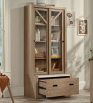 Sauder - Dixon City 4-Shelf Bookcase with Doors - Brushed Oak