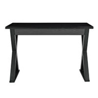 Walker Edison - Glass and Wood Computer Desk - Black