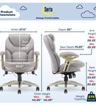 Serta - Upholstered Back in Motion Health & Wellness Manager Office Chair - Fabric - Light Gray