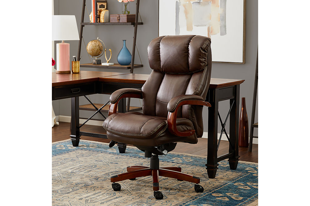 La-Z-Boy - Big & Tall Bonded Leather Executive Chair - Biscuit Brown