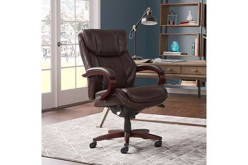 La-Z-Boy - Bellamy Executive Office Chair - Coffee Brown - Bonded Leather