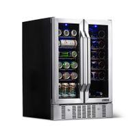 NewAir - 18-Bottle Wine and 60-Can Dual Zone Beverage Cooler - Stainless Steel