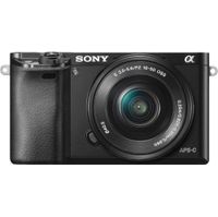 Sony - Alpha a6000 Mirrorless Camera with 16-50mm Retractable Lens - Black