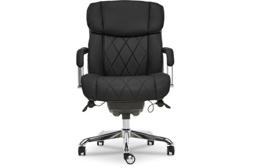 La-Z-Boy - Comfort and Beauty Sutherland Diamond-Quilted Bonded Leather Office Chair - Midnight Bla