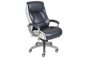 Serta - Lautner Executive Office Chair - Black with White Mesh Accents