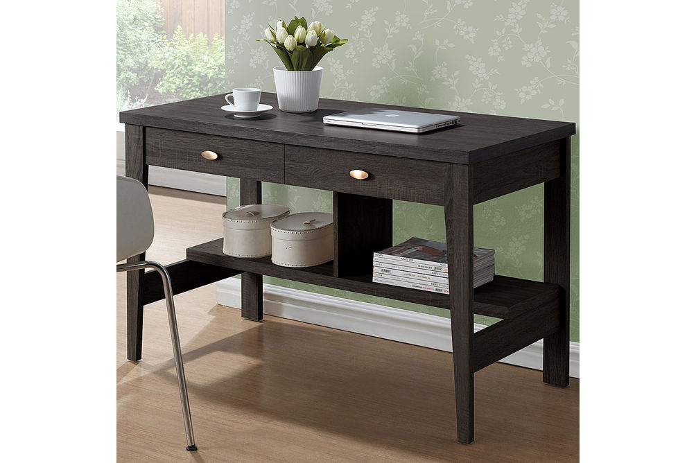 CorLiving WFP-280-D Folio Two Drawer Desk - Dark Brown