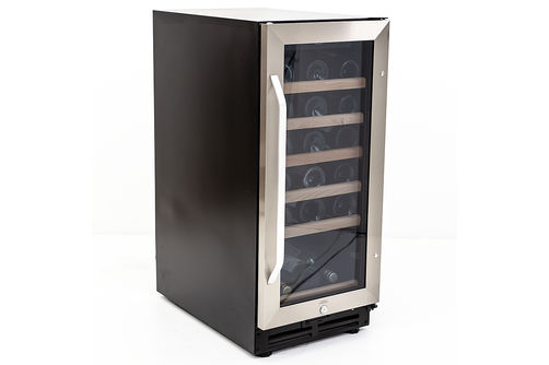 Avanti - Wine Cooler with Wood Accent Shelving, 30 Bottle Capacity, in Stainless Steel