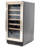 Avanti - Wine Cooler with Wood Accent Shelving, 30 Bottle Capacity, in Stainless Steel