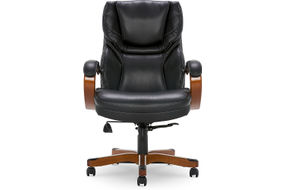 Serta - Conway Big and Tall Bonded Leather Bentwood Executive Chair - Black