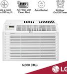 LG - 6,000 BTU 115V Window Air Conditioner with Remote Control - White