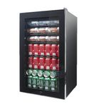 NewAir - 126-Can Beverage Cooler with Glass Door, Adjustable Shelves, 7 Temperature Settings and Lo