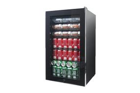 NewAir - 126-Can Beverage Cooler with Glass Door, Adjustable Shelves, 7 Temperature Settings and Lo