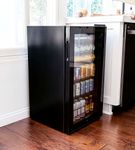 NewAir - 126-Can Beverage Cooler with Glass Door, Adjustable Shelves, 7 Temperature Settings and Lo