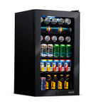 NewAir - 126-Can Beverage Cooler with Glass Door, Adjustable Shelves, 7 Temperature Settings and Lo
