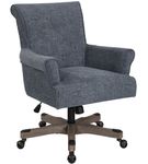 OSP Home Furnishings - Megan Office Chair - Blue/Brushed Grey