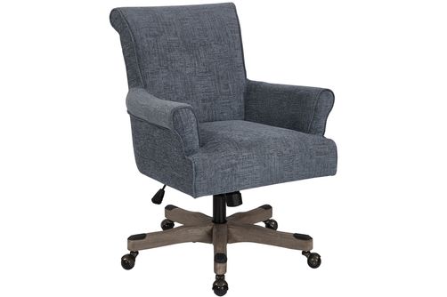 OSP Home Furnishings - Megan Office Chair - Blue/Brushed Grey