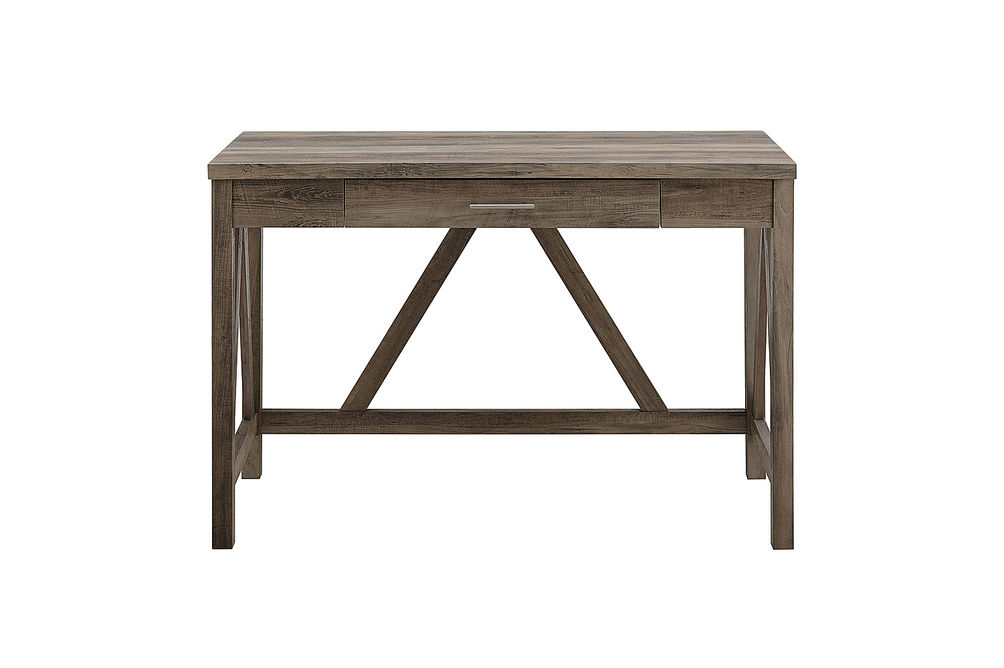 Walker Edison - Rustic Farmhouse A-Frame Computer Desk - Grey Wash