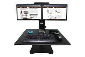 Victor - DC350A Dual Monitor Sit/Stand Desk Converter - Black