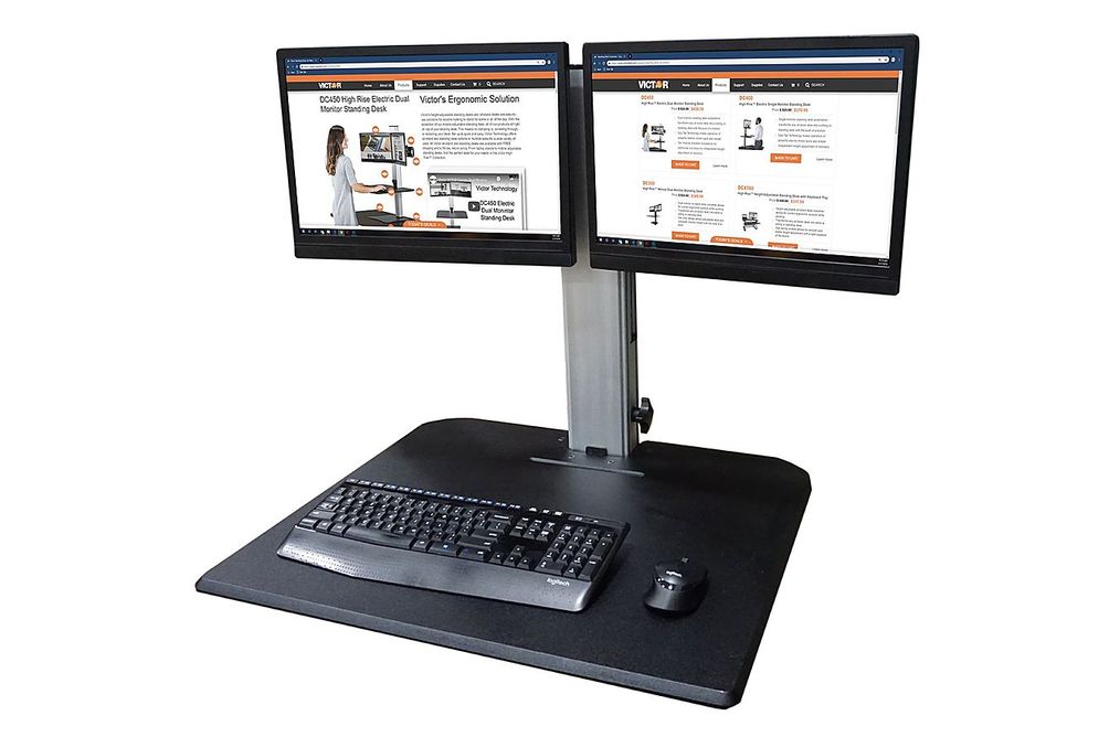 Victor - DC350A Dual Monitor Sit/Stand Desk Converter - Black