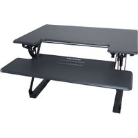 Victor - Adjustable Standing Desk Convertor with Keyboard Tray - Charcoal Gray And Black