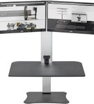 Victor - Electric Dual Monitor Height Adjustable Standing Desk Riser Workstation - Black, Aluminum