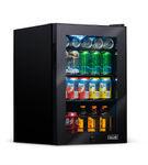 NewAir - 90-Can Freestanding Beverage Fridge, Compact with Adjustable Shelves and Lock - Black