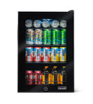 NewAir - 90-Can Freestanding Beverage Fridge, Compact with Adjustable Shelves and Lock - Black