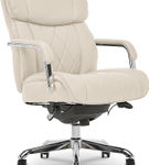 La-Z-Boy - Comfort and Beauty Sutherland Diamond-Quilted Bonded Leather Office Chair - Light Ivory