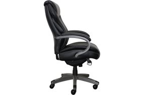 La-Z-Boy - Hyland Bonded Leather & Memory Foam Executive Chair - Gray/Black