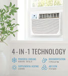 Keystone - 350 Sq. Ft. 8,000 BTU Window Air Conditioner and 3,500 BTU Heater - White