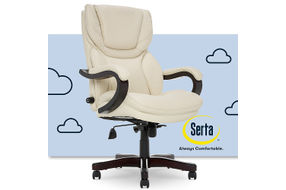 Serta - Big and Tall Bonded Leather Executive Chair - Ivory