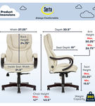 Serta - Big and Tall Bonded Leather Executive Chair - Ivory