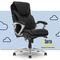 Serta - Bryce Bonded Leather Executive Office Chair - Black