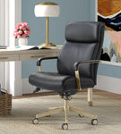 La-Z-Boy - Modern Melrose Executive Office Chair with Brass Finish - Black