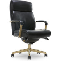 La-Z-Boy - Modern Melrose Executive Office Chair with Brass Finish - Black